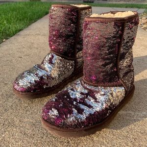 UGG size 7 multiple color sequin boots
